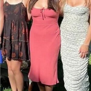 Aritzia Wilfred Coral Chiffon Dress